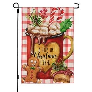 New Peppermint Gingerbread Holiday Garden Flag 18x12